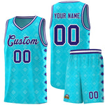 Custom Sky Blue Side Blocks Sports Uniform Basketball Jersey | BuyFootballJersey