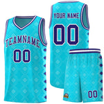 Custom Sky Blue Side Blocks Sports Uniform Basketball Jersey | BuyFootballJersey