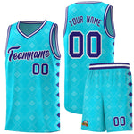 Custom Sky Blue Side Blocks Sports Uniform Basketball Jersey | BuyFootballJersey