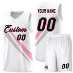 Custom White Diagonal Pinstripe Pattern Color Block Sports Uniform Basketball Jersey | BuyFootballJersey