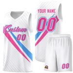 Custom White Diagonal Pinstripe Pattern Color Block Sports Uniform Basketball Jersey | BuyFootballJersey