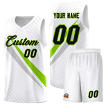 Custom White Diagonal Pinstripe Pattern Color Block Sports Uniform Basketball Jersey | BuyFootballJersey