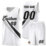 Custom White Diagonal Pinstripe Pattern Color Block Sports Uniform Basketball Jersey | BuyFootballJersey