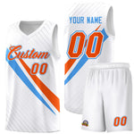 Custom White Diagonal Pinstripe Pattern Color Block Sports Uniform Basketball Jersey | BuyFootballJersey