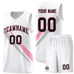 Custom White Diagonal Pinstripe Pattern Color Block Sports Uniform Basketball Jersey | BuyFootballJersey