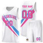 Custom White Diagonal Pinstripe Pattern Color Block Sports Uniform Basketball Jersey | BuyFootballJersey