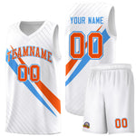 Custom White Diagonal Pinstripe Pattern Color Block Sports Uniform Basketball Jersey | BuyFootballJersey