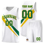 Custom White Diagonal Pinstripe Pattern Color Block Sports Uniform Basketball Jersey | BuyFootballJersey