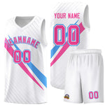 Custom White Diagonal Pinstripe Pattern Color Block Sports Uniform Basketball Jersey | BuyFootballJersey