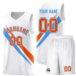 Custom White Diagonal Pinstripe Pattern Color Block Sports Uniform Basketball Jersey | BuyFootballJersey