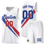 Custom White Diagonal Pinstripe Pattern Color Block Sports Uniform Basketball Jersey | BuyFootballJersey
