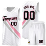 Custom White Diagonal Pinstripe Pattern Color Block Sports Uniform Basketball Jersey | BuyFootballJersey