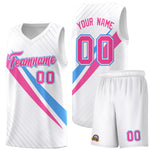 Custom White Diagonal Pinstripe Pattern Color Block Sports Uniform Basketball Jersey | BuyFootballJersey