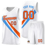 Custom White Diagonal Pinstripe Pattern Color Block Sports Uniform Basketball Jersey | BuyFootballJersey