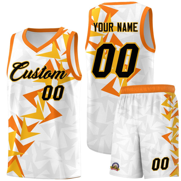 Custom White Boomerang Pattern Sets Basketball Jersey | BuyFootballJersey