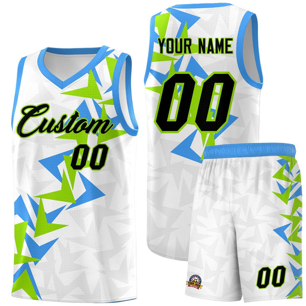 Custom White Boomerang Pattern Sets Basketball Jersey | BuyFootballJersey