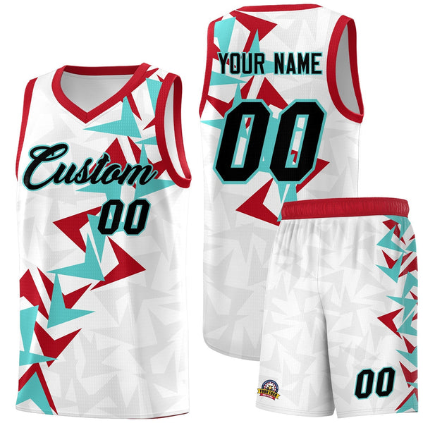 Custom White Boomerang Pattern Sets Basketball Jersey | BuyFootballJersey