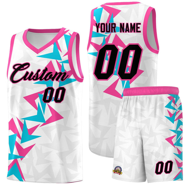 Custom White Boomerang Pattern Sets Basketball Jersey | BuyFootballJersey