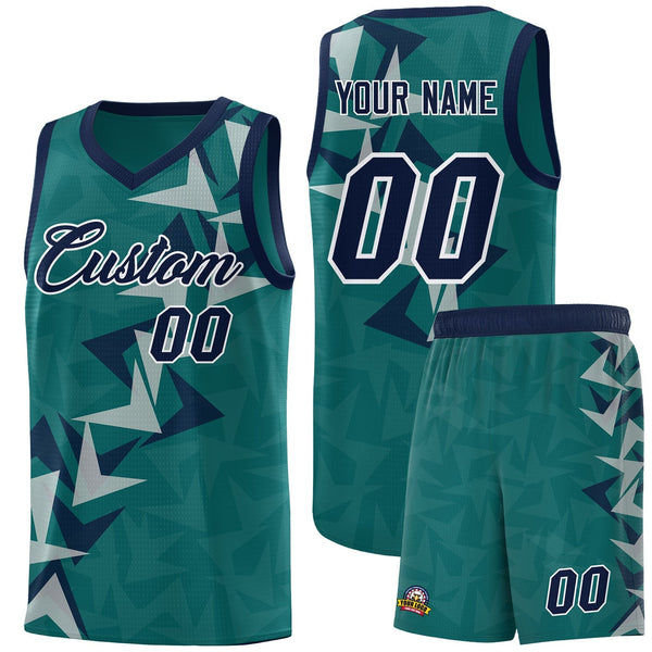 Custom Aqua Boomerang Pattern Sets Basketball Jersey | BuyFootballJersey