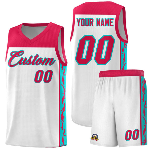 Custom White Side Pattern Sports Uniform Basketball Jersey | BuyFootballJersey