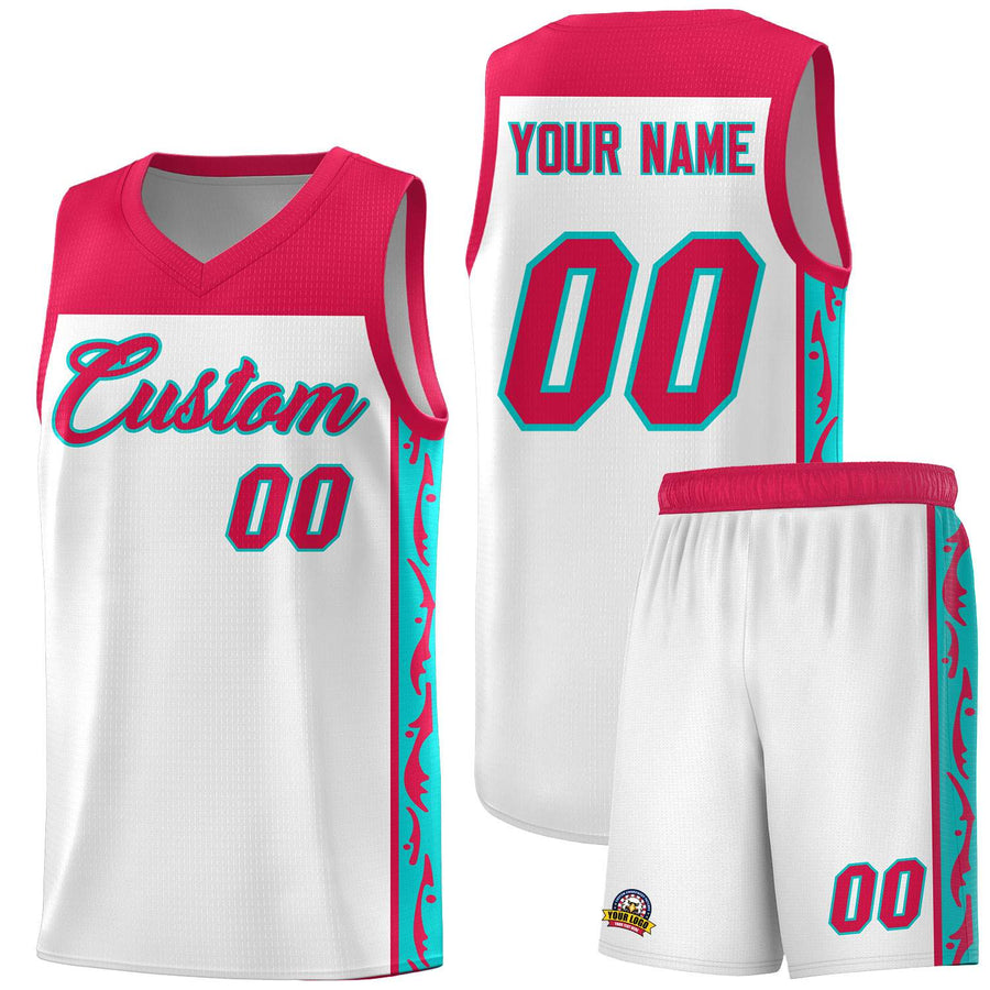 Custom White Side Pattern Sports Uniform Basketball Jersey | BuyFootballJersey