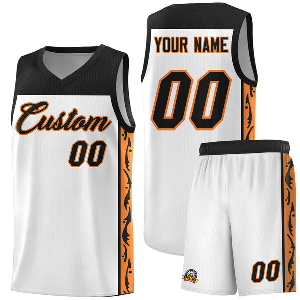 Custom White Side Pattern Sports Uniform Basketball Jersey | BuyFootballJersey