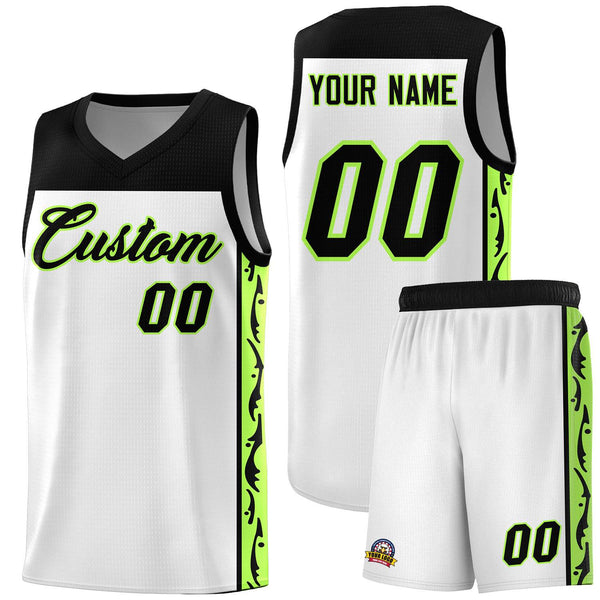 Custom White Side Pattern Sports Uniform Basketball Jersey | BuyFootballJersey