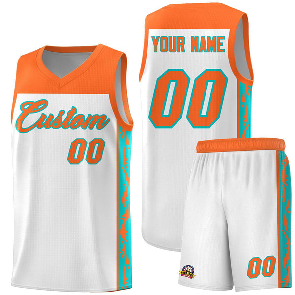Custom White Side Pattern Sports Uniform Basketball Jersey | BuyFootballJersey