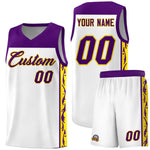Custom White Side Pattern Sports Uniform Basketball Jersey | BuyFootballJersey