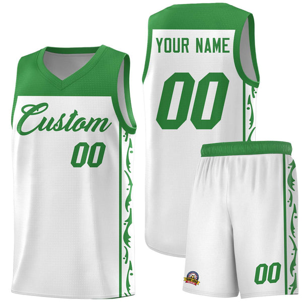 Custom White Side Pattern Sports Uniform Basketball Jersey | BuyFootballJersey