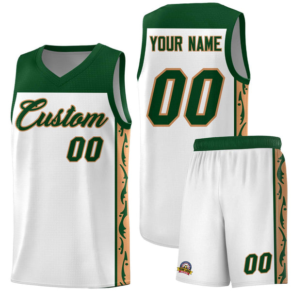 Custom White Side Pattern Sports Uniform Basketball Jersey | BuyFootballJersey
