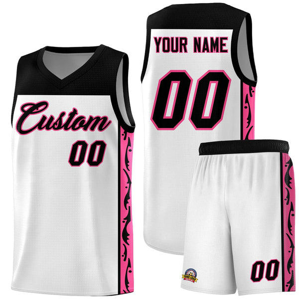 Custom White Side Pattern Sports Uniform Basketball Jersey | BuyFootballJersey