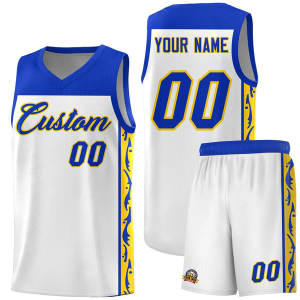 Custom White Side Pattern Sports Uniform Basketball Jersey | BuyFootballJersey