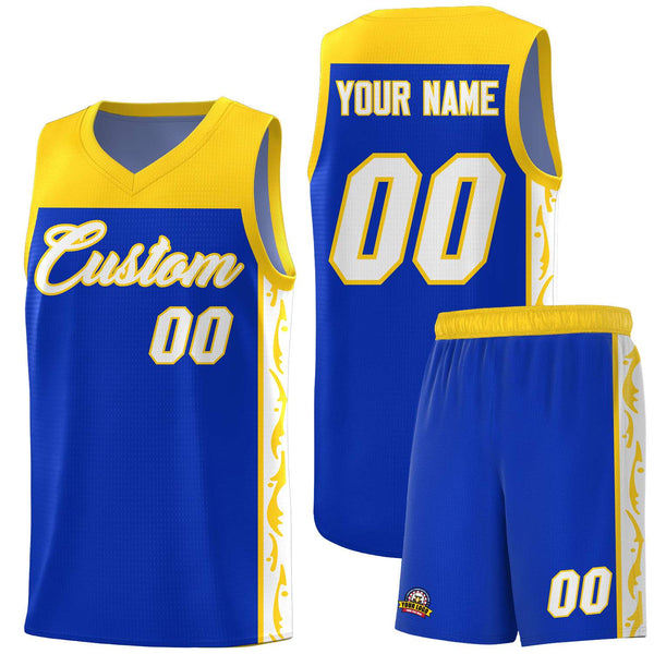 Custom Royal Side Pattern Sports Uniform Basketball Jersey | BuyFootballJersey