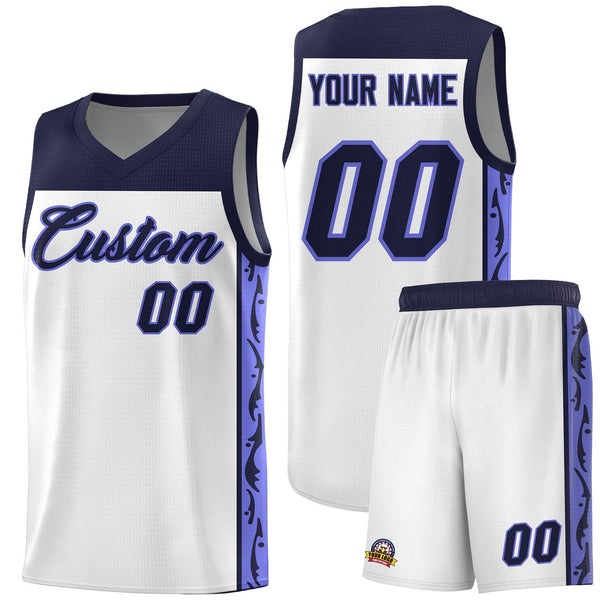 Custom White Side Pattern Sports Uniform Basketball Jersey | BuyFootballJersey