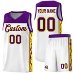 Custom White Side Pattern Sports Uniform Basketball Jersey | BuyFootballJersey