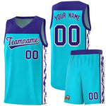 Custom Sky Blue Side Pattern Sports Uniform Basketball Jersey | BuyFootballJersey