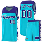 Custom Sky Blue Side Pattern Sports Uniform Basketball Jersey | BuyFootballJersey