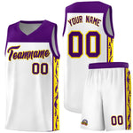 Custom White Side Pattern Sports Uniform Basketball Jersey | BuyFootballJersey