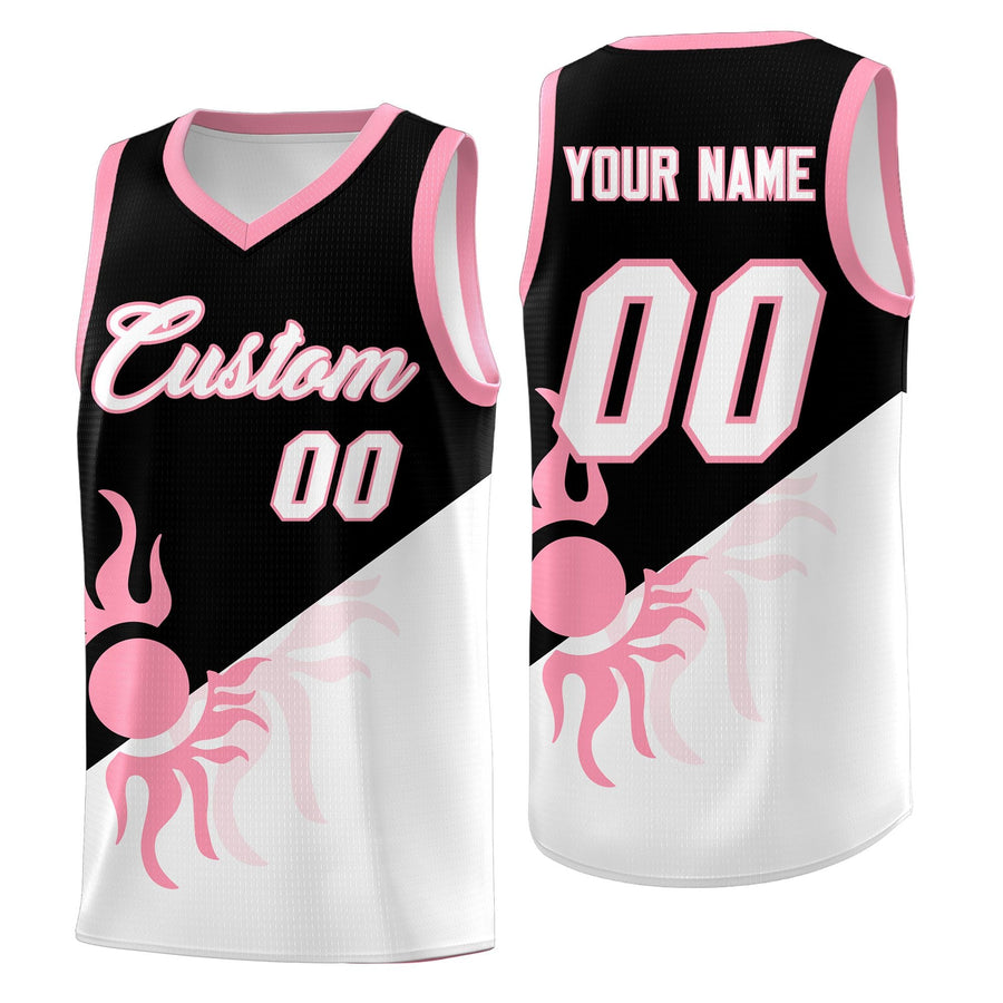 Custom Black White Sunburst Design Two Tone Lightweight Uniform Basketball Jersey | BuyFootballJersey