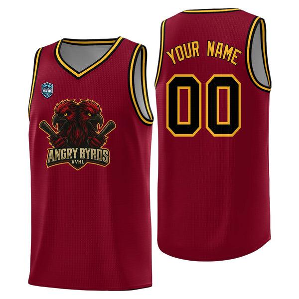 Custom VVHL Crimson S7-Angry-Byrds Tops Basketball Jersey | BuyFootballJersey