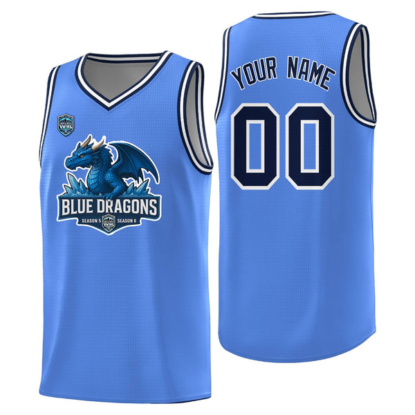 Custom VVHL Powder Blue S7-blue-dragons Tops Basketball Jersey | BuyFootballJersey