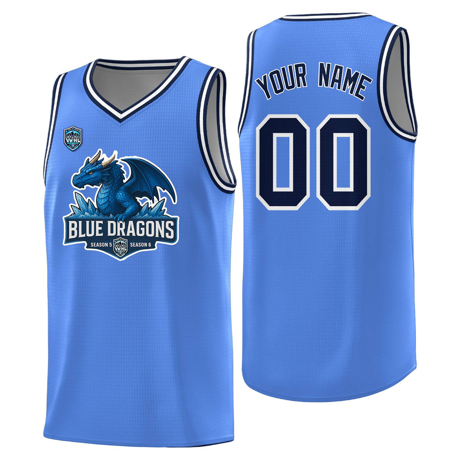 Custom VVHL Powder Blue S7-blue-dragons Tops Basketball Jersey | BuyFootballJersey