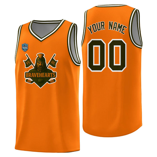 Custom VVHL Orange S7-Bravehearts Tops Basketball Jersey | BuyFootballJersey
