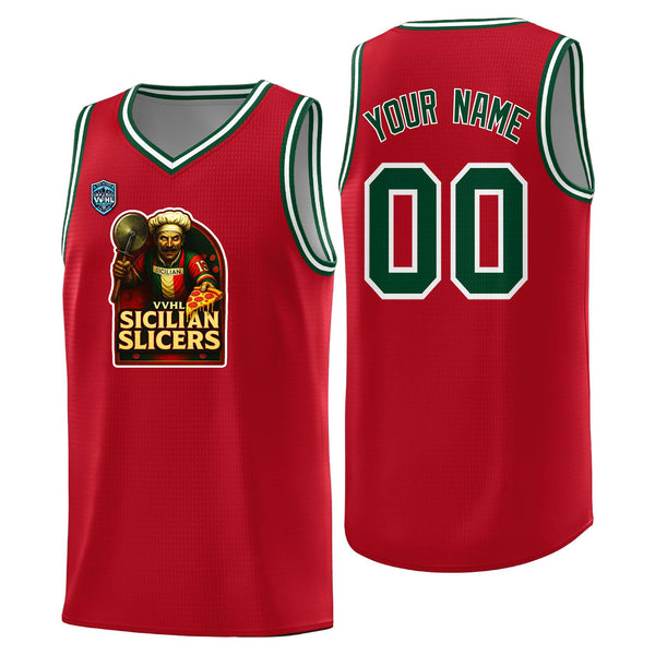 Custom VVHL Red S7-Sicilian-Slicers Tops Basketball Jersey | BuyFootballJersey