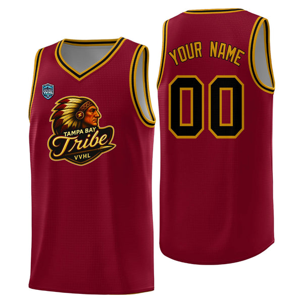 Custom VVHL Crimson S7-Tampa-bay-tribe Tops Basketball Jersey | BuyFootballJersey