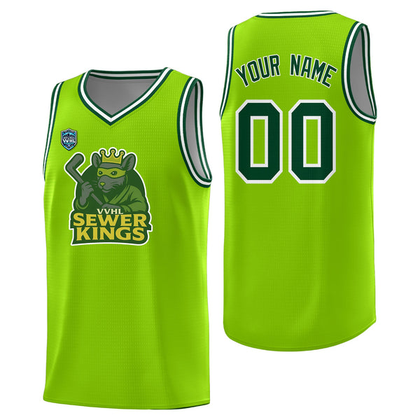 Custom VVHL Neon Green S7-Sewer-Kings Tops Basketball Jersey | BuyFootballJersey