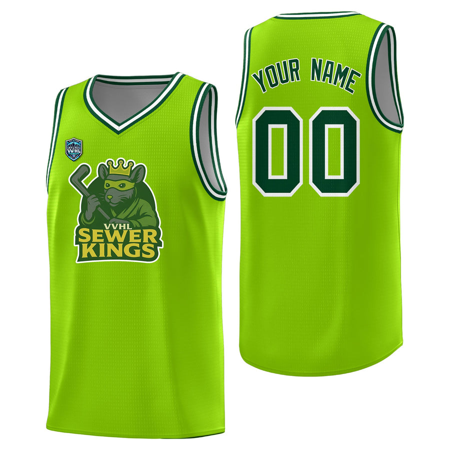 Custom VVHL Neon Green S7-Sewer-Kings Tops Basketball Jersey | BuyFootballJersey