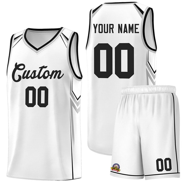 Custom White Arrow Graffiti Pattern Sports Uniform Basketball Jersey | BuyFootballJersey