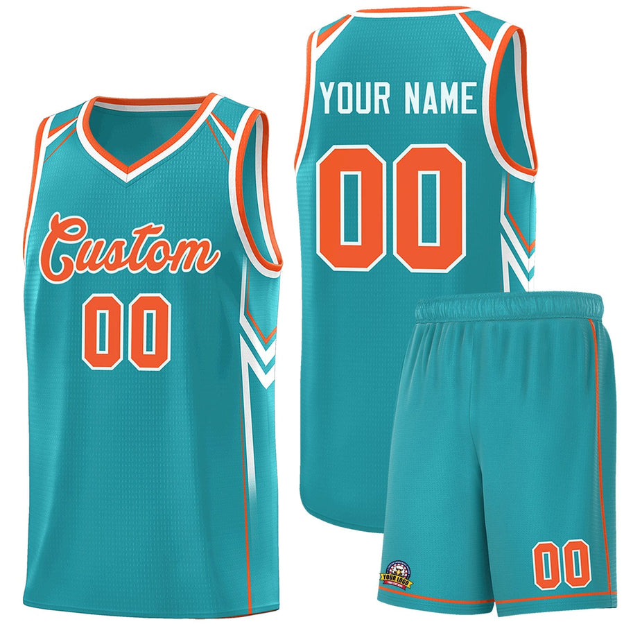 Custom Aqua Arrow Graffiti Pattern Sports Uniform Basketball Jersey | BuyFootballJersey